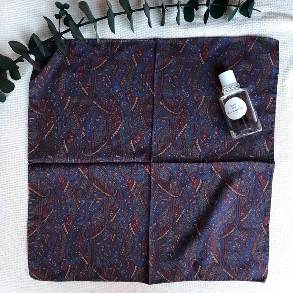 Unisex Paisley Printed Silk Square Scarf Handkerchief - Picture 1 of 4